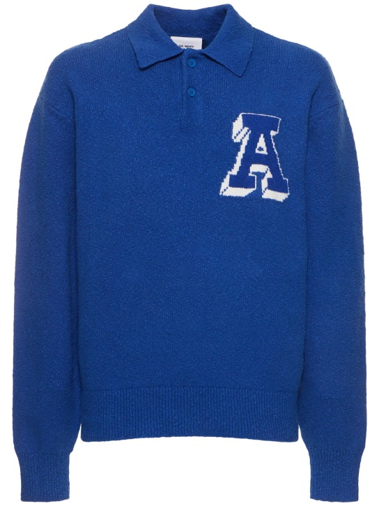 Axel Arigato: Team Polo cotton blend sweater - Blue - men_0 | Luisa Via Roma