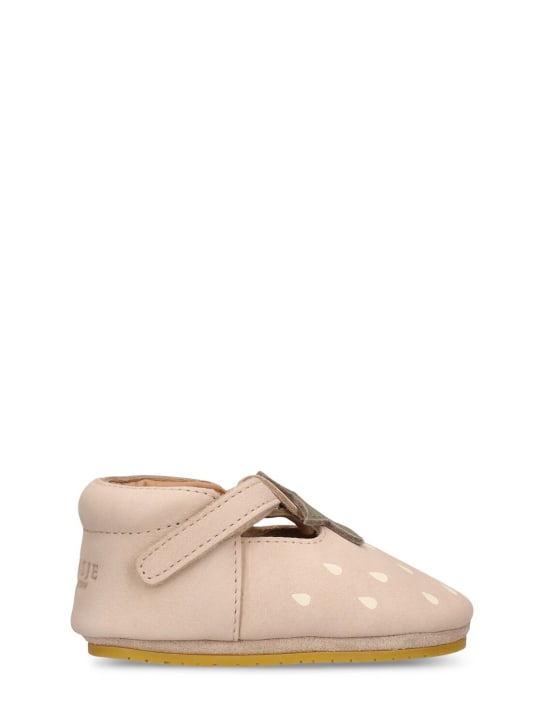 Donsje: Strawberry leather pre-walker shoes - Pink - kids-girls_0 | Luisa Via Roma