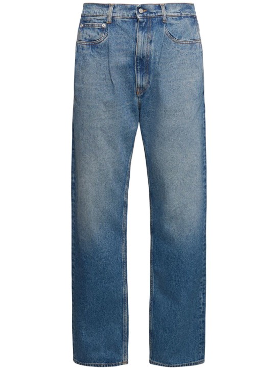 Hed Mayner: Cotton denim jeans - Blue - men_0 | Luisa Via Roma