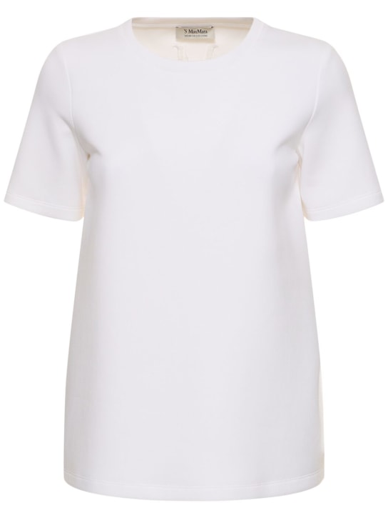 'S Max Mara: T-shirt en jersey scuba Fianco - Blanc - women_0 | Luisa Via Roma