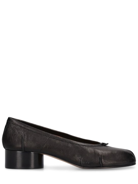 Maison Margiela: 30毫米Tabi皮革高跟鞋 - 黑色 - women_0 | Luisa Via Roma