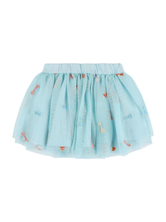 Stella Mccartney Kids: Recycled tulle skirt w/bows - Light Blue - kids-girls_0 | Luisa Via Roma
