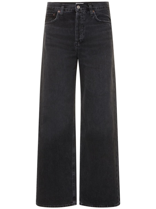 Agolde: Jeans baggy fit in cotone - Nero - women_0 | Luisa Via Roma