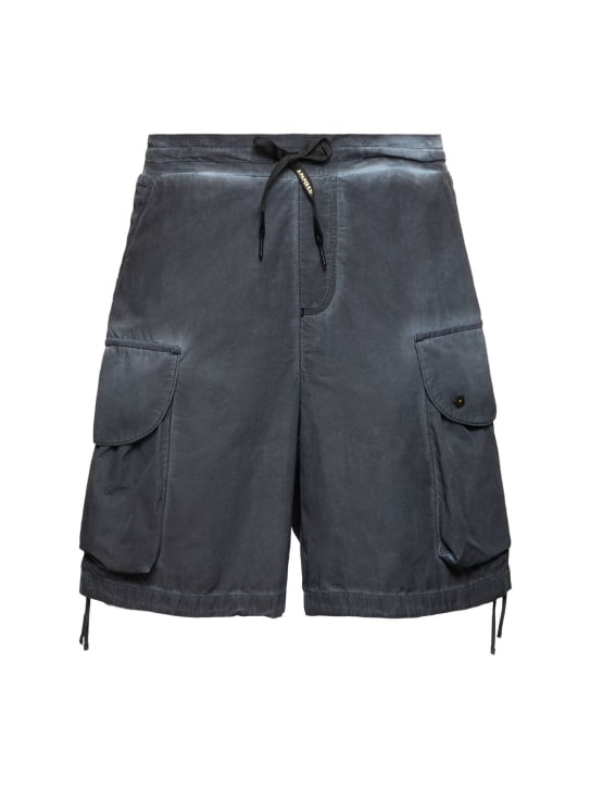 A Paper Kid: Unisex nylon cargo shorts - Black - men_0 | Luisa Via Roma