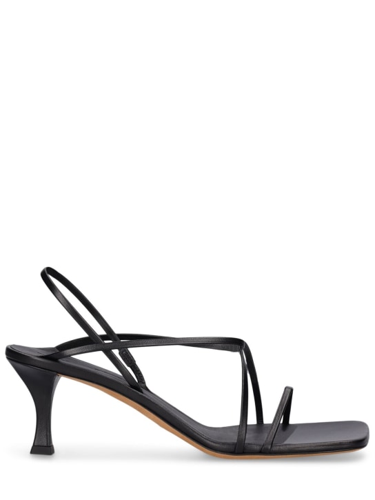 Proenza Schouler: 60mm Square toe leather sandals - Black - women_0 | Luisa Via Roma