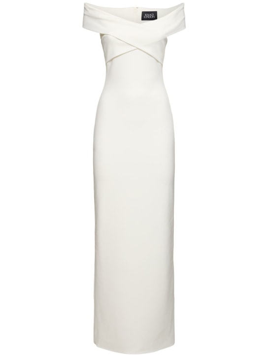 Solace London: Ines crepe knit maxi dress - White - women_0 | Luisa Via Roma