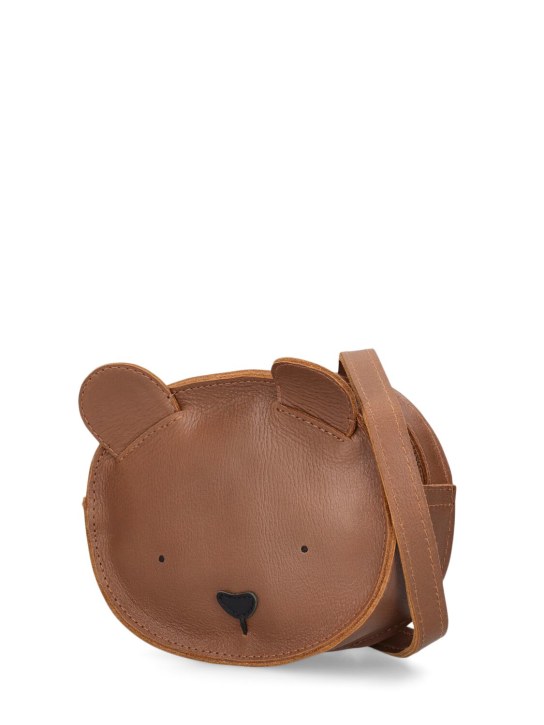 Donsje: Bear leather backpack - Brown - kids-girls_1 | Luisa Via Roma