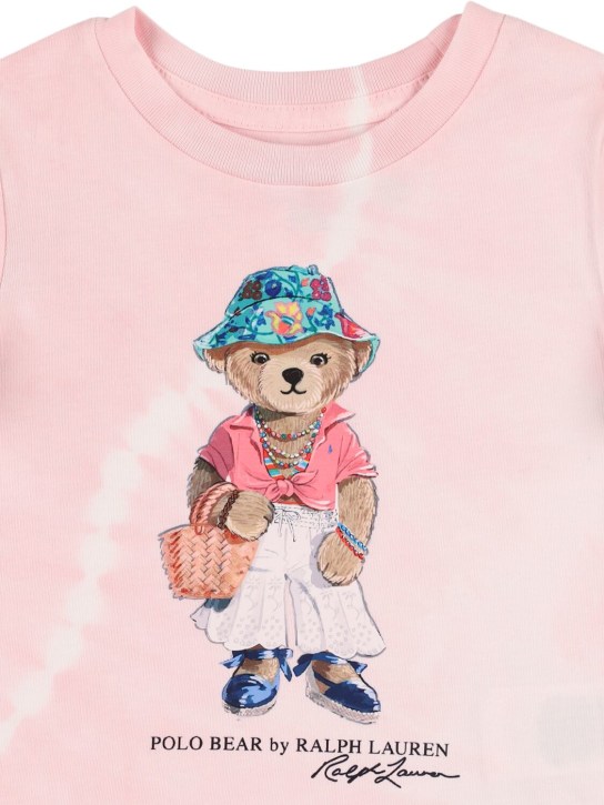 Ralph Lauren: T-shirt in jersey di cotone stampato - Rosa - kids-girls_1 | Luisa Via Roma