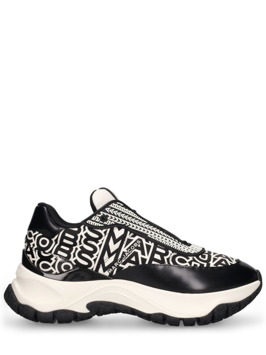 Marc Jacobs: Sneakers The Monogram Lazy Runner - Negro/Blanco - women_0 | Luisa Via Roma