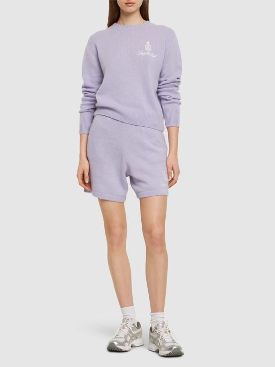 Sporty & Rich: Vendome cashmere shorts - Lilac - women_1 | Luisa Via Roma