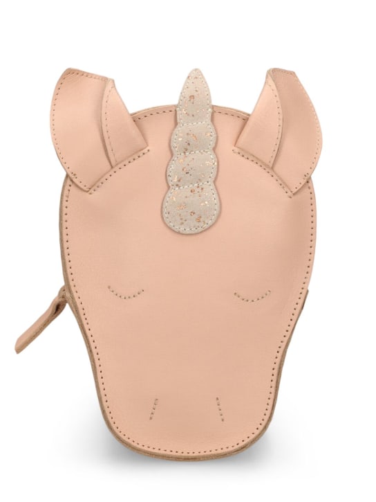 Donsje: Unicorn leather backpack - Pink - kids-girls_0 | Luisa Via Roma