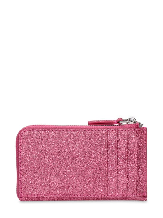 Marc Jacobs: The Glitter logo leather wallet - Lipstick Pink - women_1 | Luisa Via Roma
