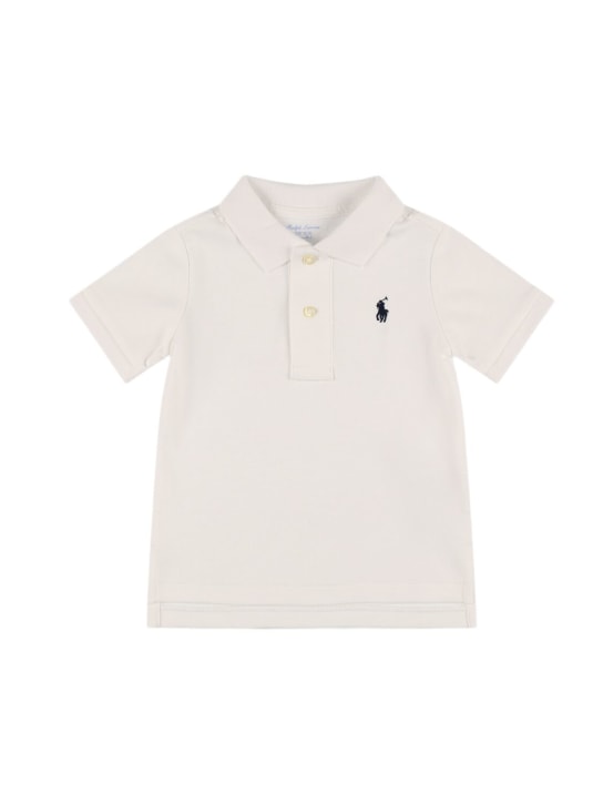 Ralph Lauren: Camisa polo de algodón piqué - Blanco - kids-girls_0 | Luisa Via Roma