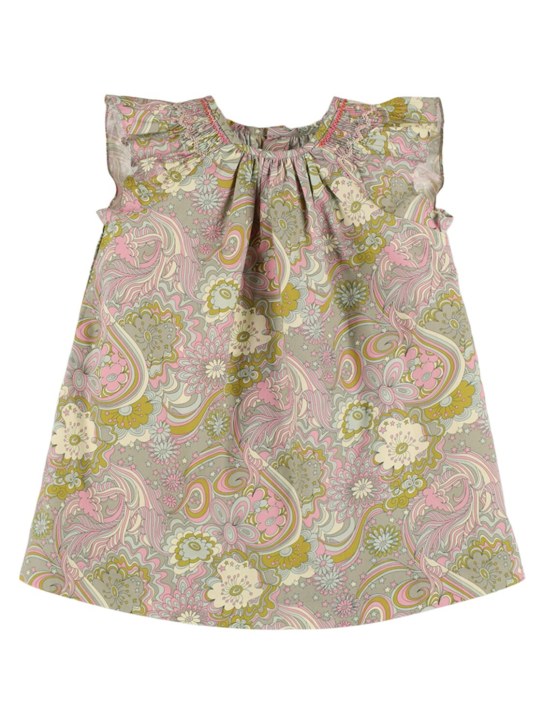 Bonpoint: Printed cotton dress - Beige - kids-girls_0 | Luisa Via Roma