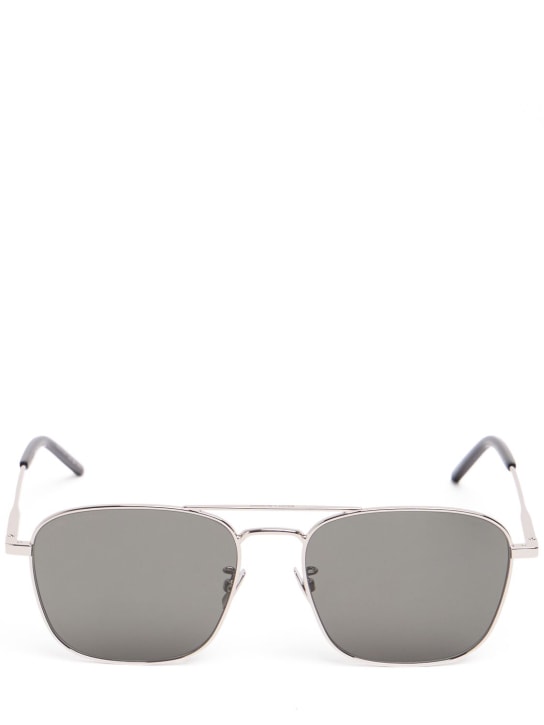 Saint Laurent: SL 309 round metal sunglasses - Silver - men_0 | Luisa Via Roma