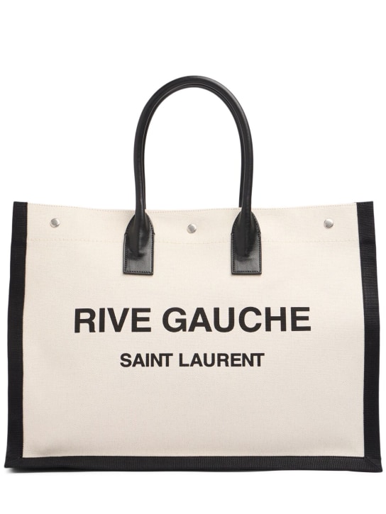 Saint Laurent: Rive Gauche canvas & leather bag - women_0 | Luisa Via Roma