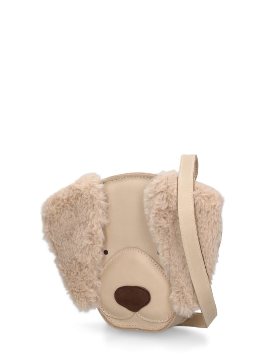 Donsje: Dog leather backpack - Off White - kids-girls_1 | Luisa Via Roma
