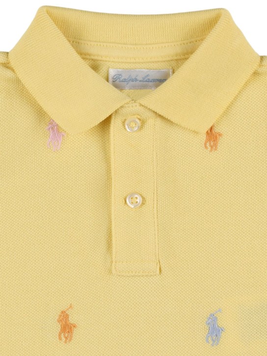 Ralph Lauren: Pelele de algodón interlock con logo - Amarillo - kids-girls_1 | Luisa Via Roma
