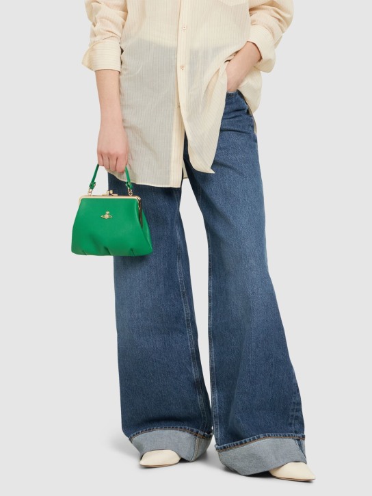 Vivienne Westwood: Granny frame leather top handle bag - Bright Green - women_1 | Luisa Via Roma