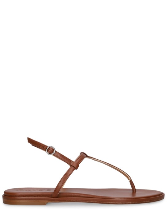 Aeyde: 10mm Nala nappa leather flat sandals - Brown - women_0 | Luisa Via Roma