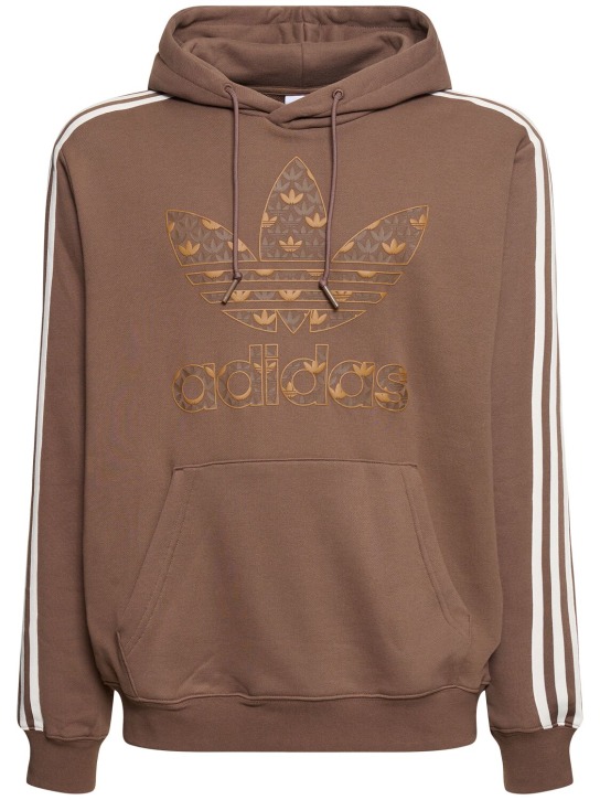 adidas Originals: Monogram cotton hoodie - Brown - men_0 | Luisa Via Roma