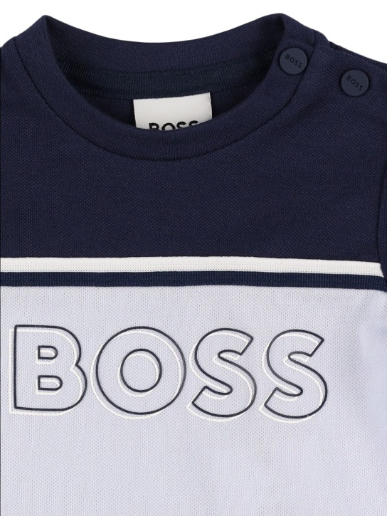 Boss: 코튼 피케 롬퍼 - 라이트 블루 - kids-boys_1 | Luisa Via Roma