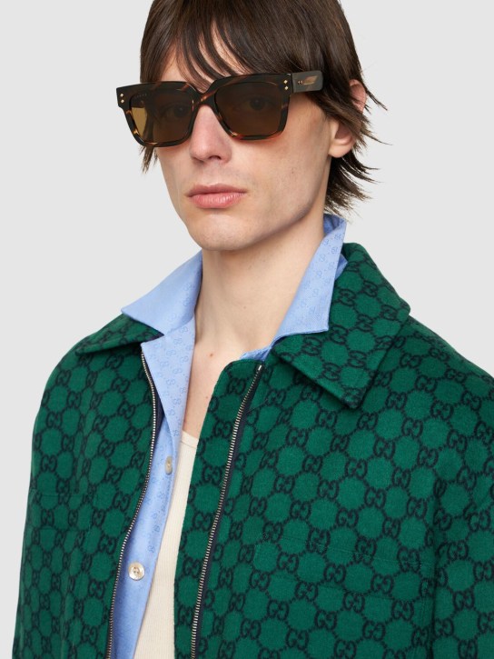 Gucci: Nouvelle vague square acetate sunglasses - Havana/Brown - men_1 | Luisa Via Roma