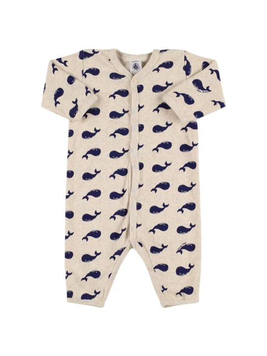 Petit Bateau: Whale print cotton romper - Multicolor - kids-girls_0 | Luisa Via Roma