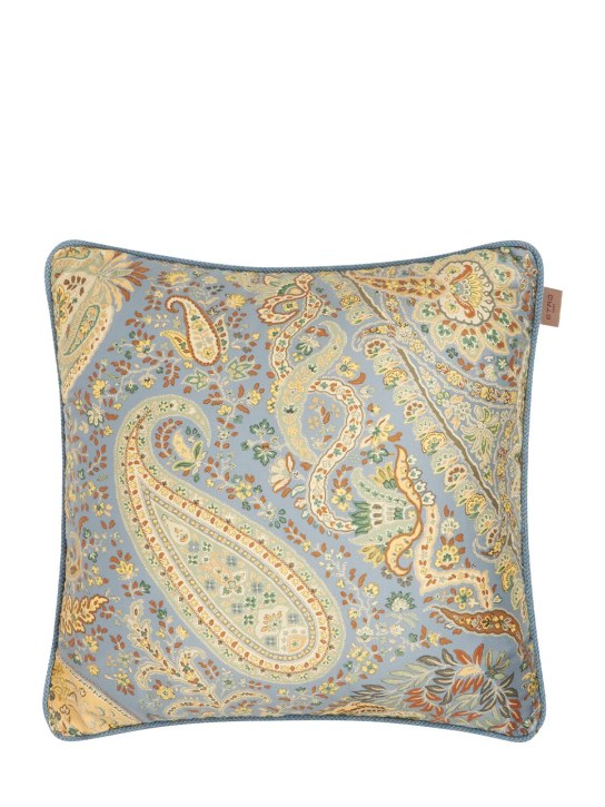 Etro: Maranta embroidered cushion - Multicolor - ecraft_0 | Luisa Via Roma