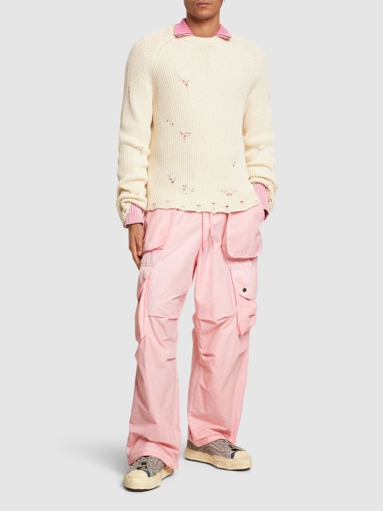 A Paper Kid: Unisex nylon cargo pants - Pink - men_1 | Luisa Via Roma
