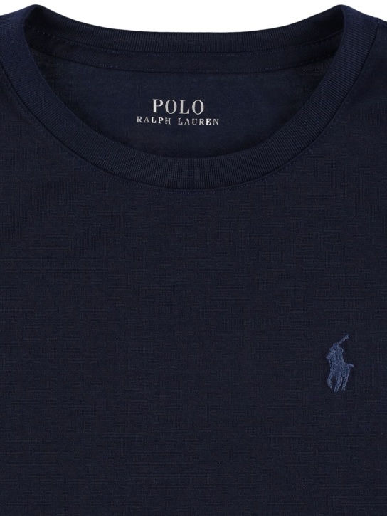 Ralph Lauren: T-shirt e shorts in jersey con logo - Navy - kids-boys_1 | Luisa Via Roma