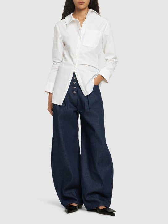 Jacquemus: Weite Jeans „Le De-Nimes Ovalo“ - Dunkelblau - women_1 | Luisa Via Roma