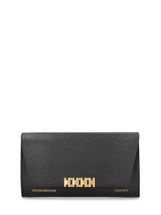 Victoria Beckham: Leather wallet w/chain - Black - women_0 | Luisa Via Roma