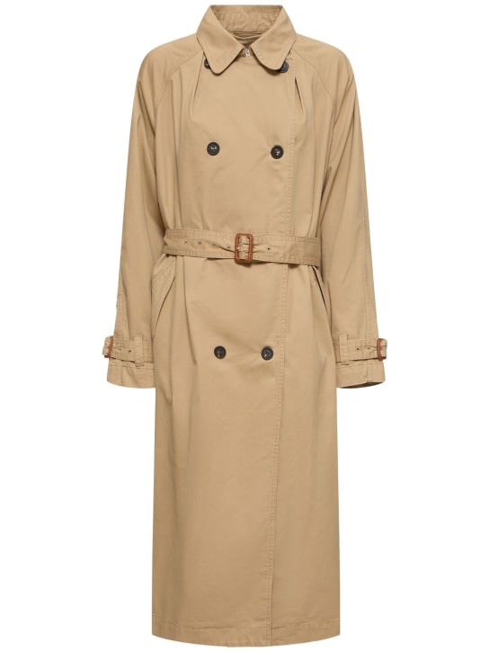 Isabel Marant: Edenna cotton trench coat - Beige - women_0 | Luisa Via Roma
