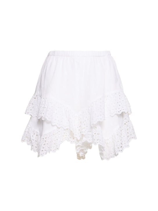 Marant Etoile: Sukira embroidered mini skirt - White - women_0 | Luisa Via Roma