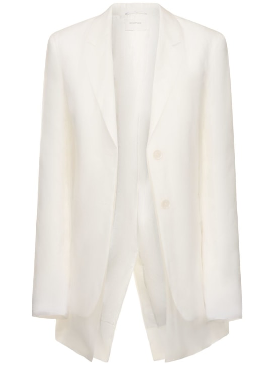 Sportmax: Acacia1234 cotton & linen blazer - White - women_0 | Luisa Via Roma