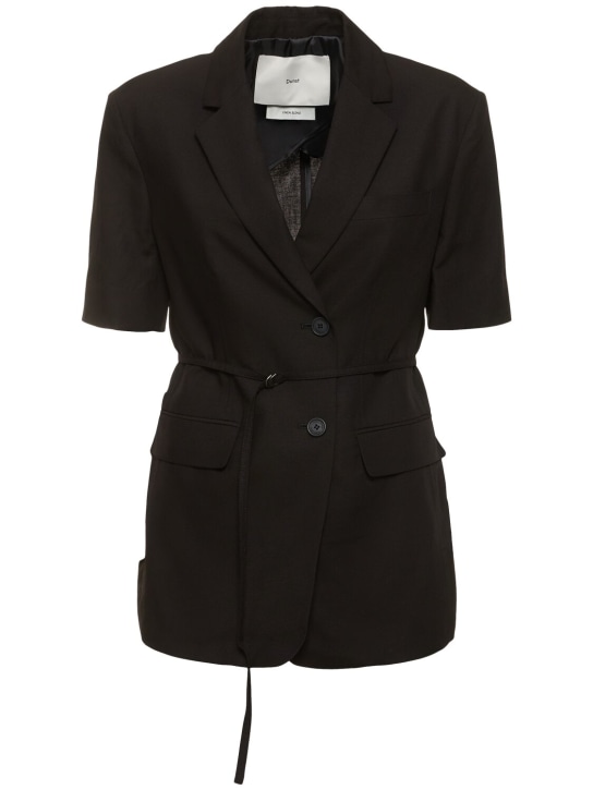 Dunst: Belted linen s/s jacket - Black - women_0 | Luisa Via Roma