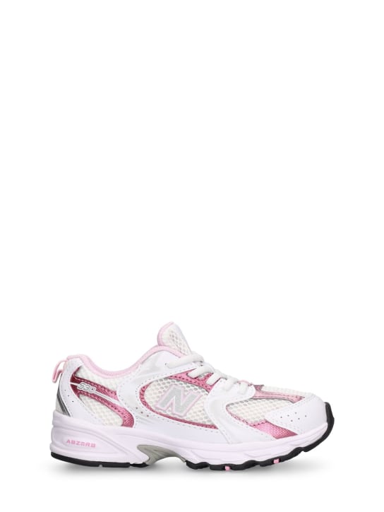 New Balance: Sneakers 530 in similpelle e mesh - Bianco/Rosa - kids-girls_0 | Luisa Via Roma