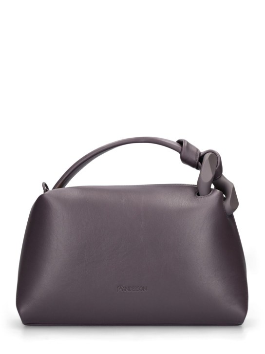JW Anderson: The JWA Corner grain leather bag - Dark Mauve - women_0 | Luisa Via Roma
