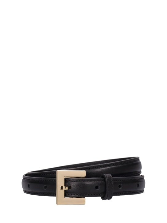 ANINE BING: Nicola leather belt - Black - women_0 | Luisa Via Roma