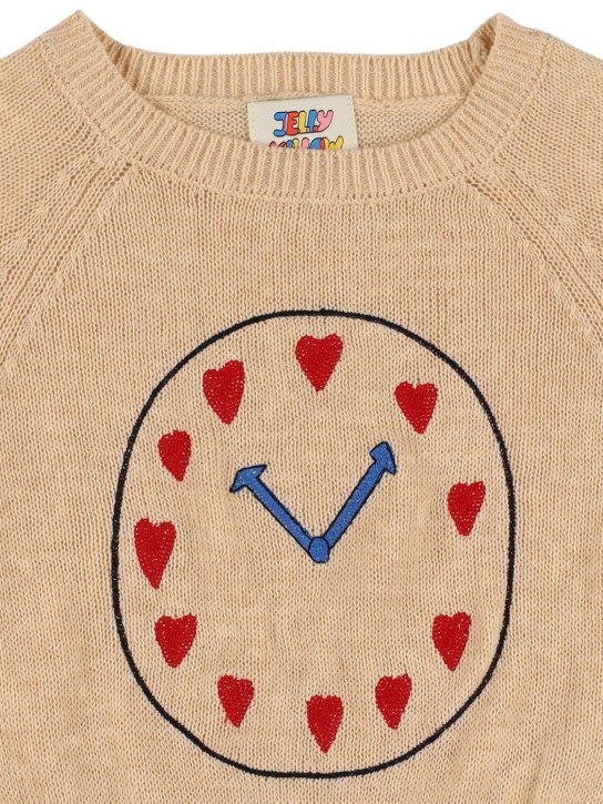 Jellymallow: Kurzärmeliger Sweater aus Strick - Beige - kids-girls_1 | Luisa Via Roma