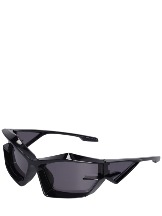Givenchy: Giv Cut geometric shiny sunglasses - Black/Smoke - women_1 | Luisa Via Roma