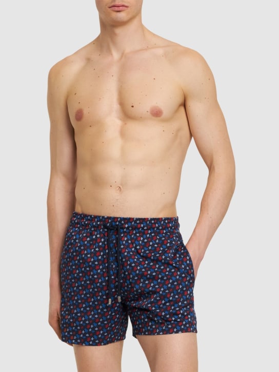 VILEBREQUIN: Moorise print stretch nylon swim shorts - Navy - men_1 | Luisa Via Roma