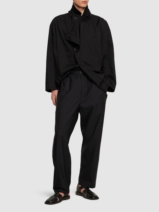 Lemaire: Pantalones de algodón y seda - Negro - men_1 | Luisa Via Roma