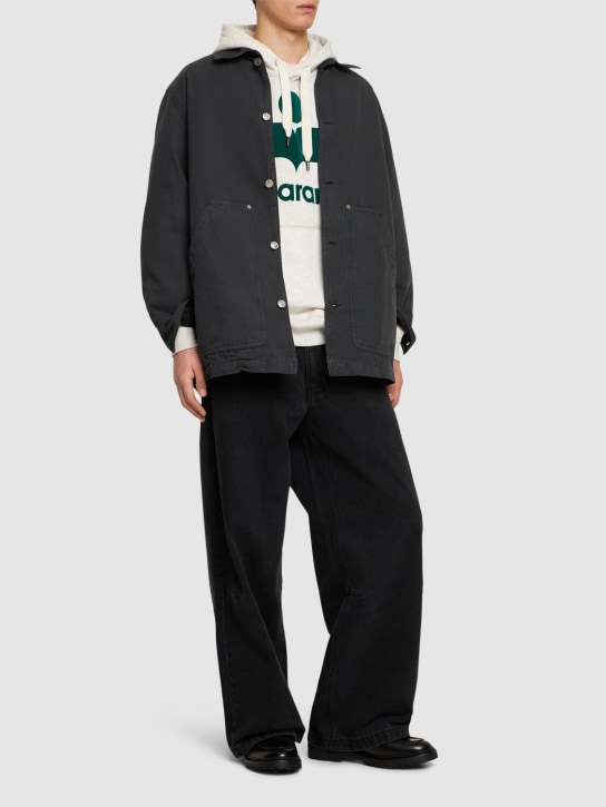 Marant: Lawrence cotton workwear jacket - Black - men_1 | Luisa Via Roma