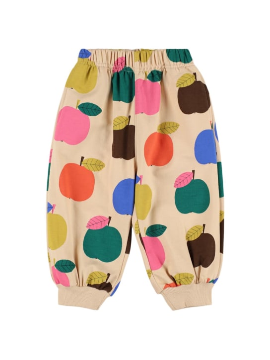 Jellymallow: Pantaloni in felpa di cotone stampata - Beige/Multi - kids-girls_0 | Luisa Via Roma