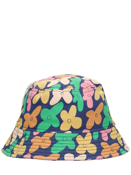 Jellymallow: Flower printed cotton bucket hat - Blue/Multi - kids-girls_0 | Luisa Via Roma