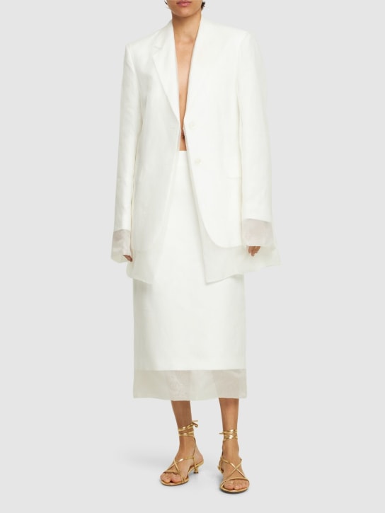 Sportmax: Acacia1234 cotton & linen blazer - White - women_1 | Luisa Via Roma