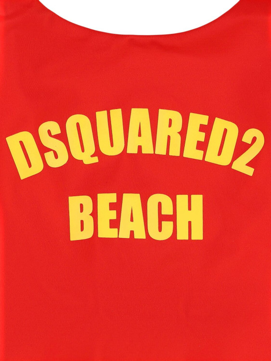 Dsquared2: Lycra one piece swimsuit - Red - kids-girls_1 | Luisa Via Roma