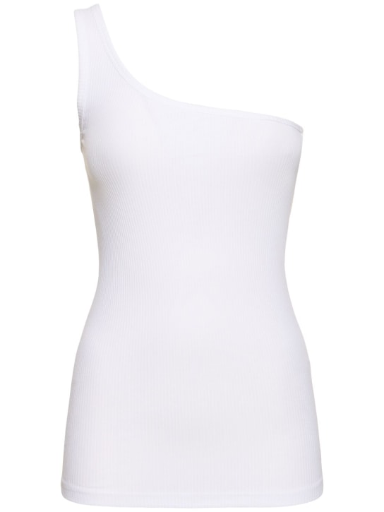 Isabel Marant: Top de algodón de un hombro - Blanco - women_0 | Luisa Via Roma